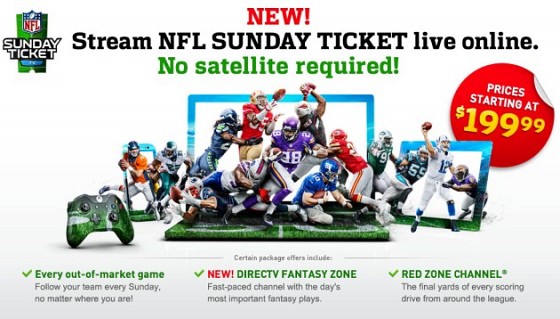 NFL Sunday Ticket live online will not be available for everyone