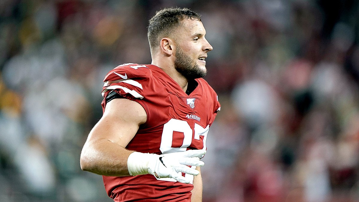 49ers' Nick Bosa fined $28,075 for hit on Vikings' Brian O'Neill ...